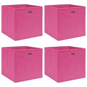 vidaXL, vidaXL Aufbewahrungsboxen 4 Stk. Rosa 32×32×32 cm Stoff, vidaXL Aufbewahrungsboxen 4 Stk. Rosa 32x32x32 cm Stoff