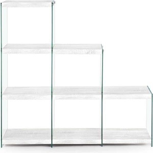 mutoni lifestyle, Bücherregal Sury Treppe Weiss 122x120, Bücherregal Sury Treppe Weiss 122x120