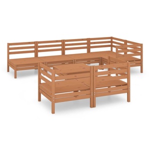 vidaXL, vidaXL 8-tlg. Garten-Lounge-Set Massivholz Kiefer Honigbraun