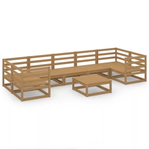 vidaXL, vidaXL 8-tlg. Garten-Lounge-Set Massivholz Kiefer, vidaXL 8-tlg. Garten-Lounge-Set Massivholz Kiefer