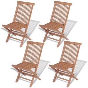 vidaXL, vidaXL Klappbare Gartenstühle 4 Stk. Massivholz Teak, vidaXL Klappbare Gartenstühle 4 Stk. Massivholz Teak