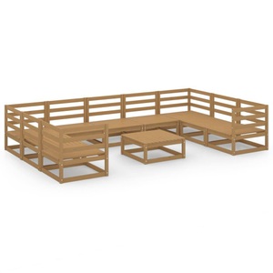 vidaXL, vidaXL 10-tlg. Garten-Lounge-Set Massivholz Kiefer, vidaXL 10-tlg. Garten-Lounge-Set Massivholz Kiefer