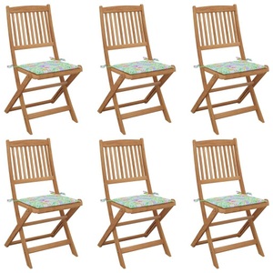 vidaXL, vidaXL Klappbare Gartenstühle 6 Stk. mit Kissen Massivholz Akazie, 