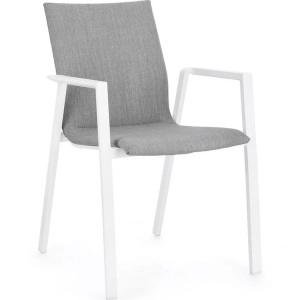 mutoni lifestyle, Garten Armlehnstuhl Odeon weiss-grau, Garten Armlehnstuhl Odeon weiss-grau