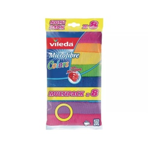 VILEDA, Vileda Microfaser Allzwecktuch XXL 8er Pack, Vileda Mikrofaser-Reinigungstuch 8 Stück, Mehrfarbig