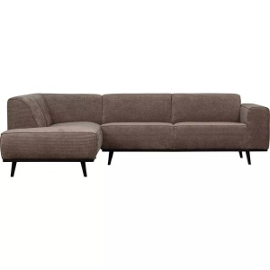 mutoni living, Ecksofa Statement links Ribcord flach taupe, Ecksofa Statement links Ribcord flach taupe 274x210