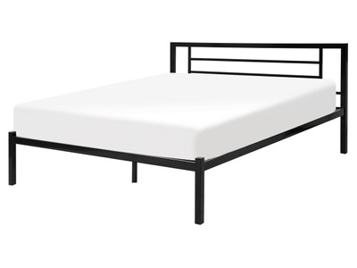 Beliani, Beliani Metallbett schwarz mit Lattenrost 160 x 200 cm CUSSET, Beliani - Bett mit Lattenrost aus Stahl Modern CUSSET, 160X200CM, Schwarz
