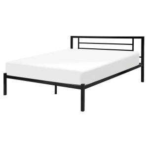 Beliani, Beliani Metallbett schwarz mit Lattenrost 160 x 200 cm CUSSET, Beliani - Bett mit Lattenrost aus Stahl Modern CUSSET, 160X200CM, Schwarz