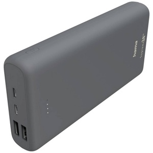 HAMA, Hama Supreme 24HD Powerbank 24000 mAh LiPo USB-A, USB-C® Dunkelgrau, HAMA Supreme 24HD - Powerbank (Grau)