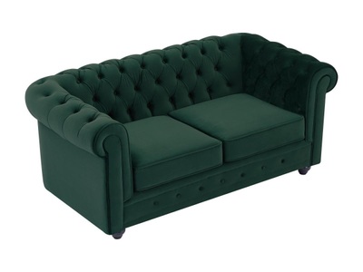Vente-unique, Sofa 2-sitzer - Samt - Grün - Chesterfield Unisex Grün ONE SIZE