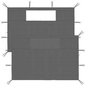 vidaXL, vidaXL Pavillon-Seitenwände mit Fenstern 2 Stk. Anthrazit, vidaXL Pavillon-Seitenwände mit Fenstern 2 Stk. Anthrazit