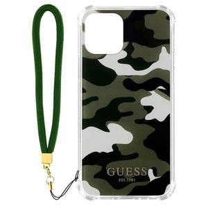 Guess, Apple iPhone 12 Pro Max - Silikongel Schutzhülle, Guess - Camo Hülle iPhone 12 Pro Max, Grün