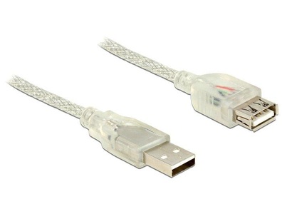 Delock, Delock 83881 - USB Verlängerung A - A St/Bu 1.00m transparent, Delock USB 2.0-Verlängerungskabel USB A - USB A 1 m