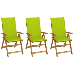vidaXL, vidaXL Klappbare Gartenstühle 3 Stk. mit Auflagen Massivholz Akazie
