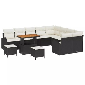 vidaXL, VidaXL - Garten-sofa poly-rattan, One Size, Schwarz