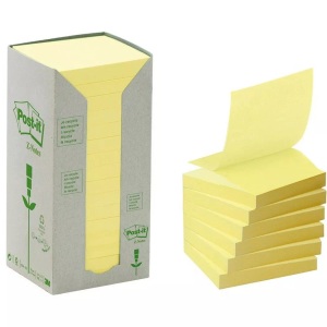 POST-IT, POST-IT Green Z-Notes 76x76mm R330-1T Recycling, 100 Blatt 16 Stü, Post-it Notizzettel Recycling Z-Notes 7.6 cm x 7.6 cm Gelb