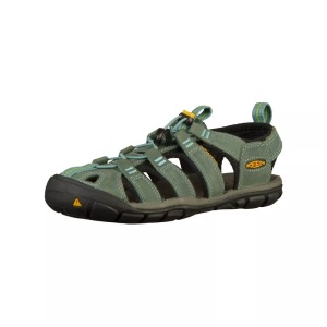 Keen, Keen Clearwater CNX Leather Outdoorsandalen Damen, KEEN W Clearwater CNX Leather Trekkingsandalen Damen, mineral blue/yellow, Grösse: 38