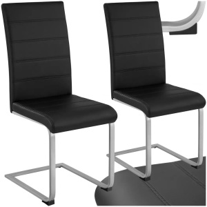TecTake, 2 Esszimmerstühle Schwingstühle - schwarz, 