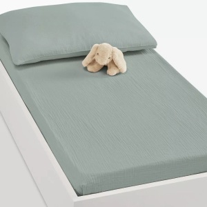 LA REDOUTE INTERIEURS, Fixleintuch Kumla für Babybetten Fixleintuch Kumla für Babybetten, La Redoute Intérieurs - Fixleintuch Kumla für Babybetten, 90X140CM, Grün