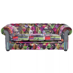 Beliani, 3 Sitzer Sofa aus Polyester Glamourös CHESTERFIELD 3 Sitzer Sofa aus Polyester Glamourös CHESTERFIELD, Beliani - 3 Sitzer Sofa aus Polyester Glamourös CHESTERFIELD, One Size, Grün Bedruckt