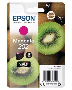 Epson, Epson 202 magenta Tintenpatrone, Epson Tintenpatrone, rot, No.202, T02F340, (300 Seiten)