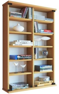 VCM, Holz CD DVD Wandregal Hängeregal Wand Schrank Wandvitrine Zuntisa Glastür Holz CD DVD Wandregal Hängeregal Wand Schrank Wandvitrine Zuntisa Glastür, MID.YOU Cd-regal in buchefarbe , 'Zuntisa' _ Buchefarben , Holzwerkstoff , 10 Fächer , 60x91.5x18 cm , Dekorfolie,Nachbildung , 000657004301