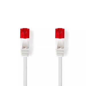 Nedis, CAT6 Netzwerkkabel | RJ45 Stecker | RJ45 Stecker | U/UTP | 0,50 m | Snagless | Flach | PVC | Weiß | Etikett, Nedis - CAT6 Netzwerkkabel | RJ45 Stecker U/UTP 0,50 m Snagless Flach PVC Weiß Etikett, One Size