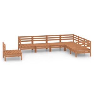 vidaXL, vidaXL 7-tlg. Garten-Lounge-Set Massivholz Kiefer Honigbraun
