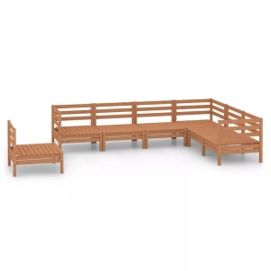 vidaXL, vidaXL 7-tlg. Garten-Lounge-Set Massivholz Kiefer Honigbraun