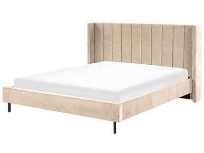 Beliani, Bett mit Lattenrost aus Samtstoff Modern VILLETTE Bett mit Lattenrost aus Samtstoff Modern VILLETTE