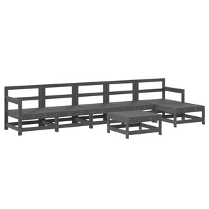 vidaXL, vidaXL 7-tlg. Garten-Lounge-Set Grau Massivholz Kiefer, vidaXL 7-tlg. Garten-Lounge-Set Grau Massivholz Kiefer