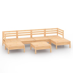 vidaXL, vidaXL 7-tlg. Garten-Lounge-Set Massivholz Kiefer, 