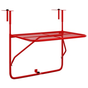 vidaXL, vidaXL Balkontisch Rot 60x40 cm Stahl