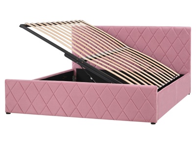 Beliani, Bett mit Lattenrost aus Samtstoff Modern ROCHEFORT Bett mit Lattenrost aus Samtstoff Modern ROCHEFORT