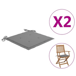 vidaXL, vidaXL Gartenstuhl-Sitzkissen 2 Stk. Grau 40x40x4 cm Stoff, vidaXL Gartenstuhl-Kissen 2 Stk. Grau 40x40x3 cm Oxford-Gewebe