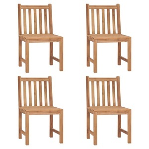 vidaXL, vidaXL Gartenstühle 4 Stk. Massivholz Teak, vidaXL Gartenstühle 4 Stk. Massivholz Teak