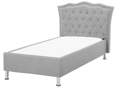 Beliani, Bett mit Lattenrost aus Polyester Glamourös METZ Bett mit Lattenrost aus Polyester Glamourös METZ