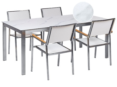 Gartentisch Set aus Sicherheitsglas Modern COSOLETO/GROSSETO Gartentisch Set aus Sicherheitsglas Modern COSOLETO/GROSSETO