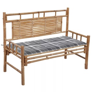 vidaXL, vidaXL Gartenbank mit Auflage 120 cm Bambus, vidaXL Gartenbank mit Auflage 120 cm Bambus