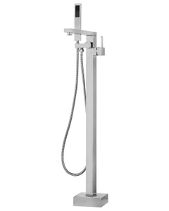 Beliani, Beliani Wannenarmatur freistehend silber DELLA Badewannenarmatur, Beliani - Freistehende Badewannenarmatur aus Kunststoff Modern DELLA, One Size, Antikes Silber