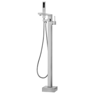 Beliani, Beliani Wannenarmatur freistehend silber DELLA Badewannenarmatur, Beliani - Freistehende Badewannenarmatur aus Kunststoff Modern DELLA, One Size, Antikes Silber