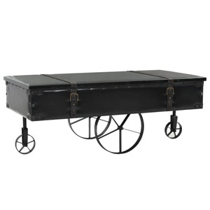 vidaXL, vidaXL Couchtisch mit Rollen Schwarz 110x52x43 cm Holzwerkstoff, vidaXL Couchtisch mit Rollen Schwarz 110x52x43 cm Holzwerkstoff