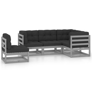 vidaXL, vidaXL 5-tlg. Garten-Lounge-Set mit Kissen Kiefer Massivholz, vidaXL 5-tlg. Garten-Lounge-Set mit Kissen Kiefer Massivholz