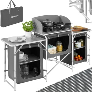 TecTake, Campingküche Unisex Grau 50 CM, Tectake - Campingküche, 50 CM, Grau