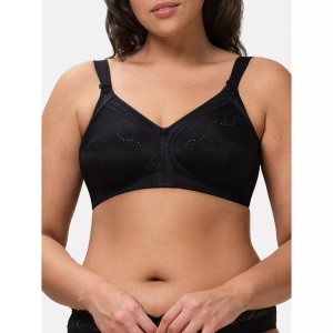 Triumph - BH ohne Bügel DOREEN COTTON01, für Damen, Beton-Optik / Schwarz, Größe 90/D