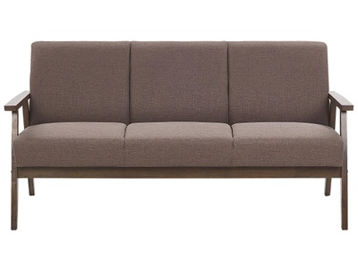 Beliani, 3 Sitzer Sofa aus Polyester Retro ASNES 3 Sitzer Sofa aus Polyester Retro ASNES, Beliani - 3 Sitzer Sofa aus Polyester Retro ASNES, One Size, Braun Bunt