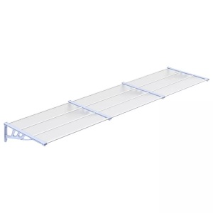 vidaXL, vidaXL Türvordach Grau und Transparent 358,5x90 cm Polycarbonat, vidaXL Türvordach Grau und Transparent 358,5x90 cm Polycarbonat