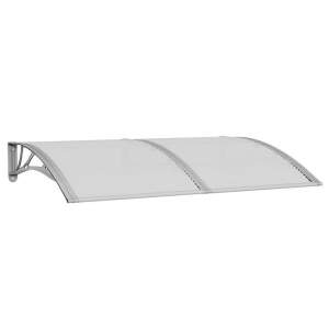 vidaXL, vidaXL Türvordach Grau 150x100 cm Polycarbonat, vidaXL Türvordach Grau 150x100 cm Polycarbonat