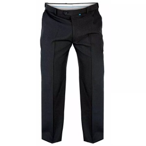 DUKE CLOTHING, Duke Clothing Bügelfaltenhose »Herren Kingsize Max D555 Hose verstellbarer Bund«, Duke - Kingsize Max D555 justierbare Taille Hose, für Herren, Schwarz, Größe W50