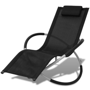Diverse Hardware, Geometrische Sonnenliege Stahl Schwarz und Grau, vidaXL Sonnenliege Geometrisch Outdoor Stahl Schwarz und Grau